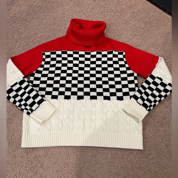 Women's SHEIN rolled turtle neck pointelle knit sweater - Picture 7 of 10